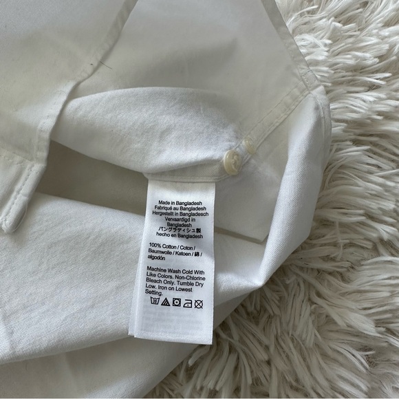 Jcrew Men's Short Sleeve Broken In Organic Cotton Oxford Shirt White Size L - Picture 8 of 11